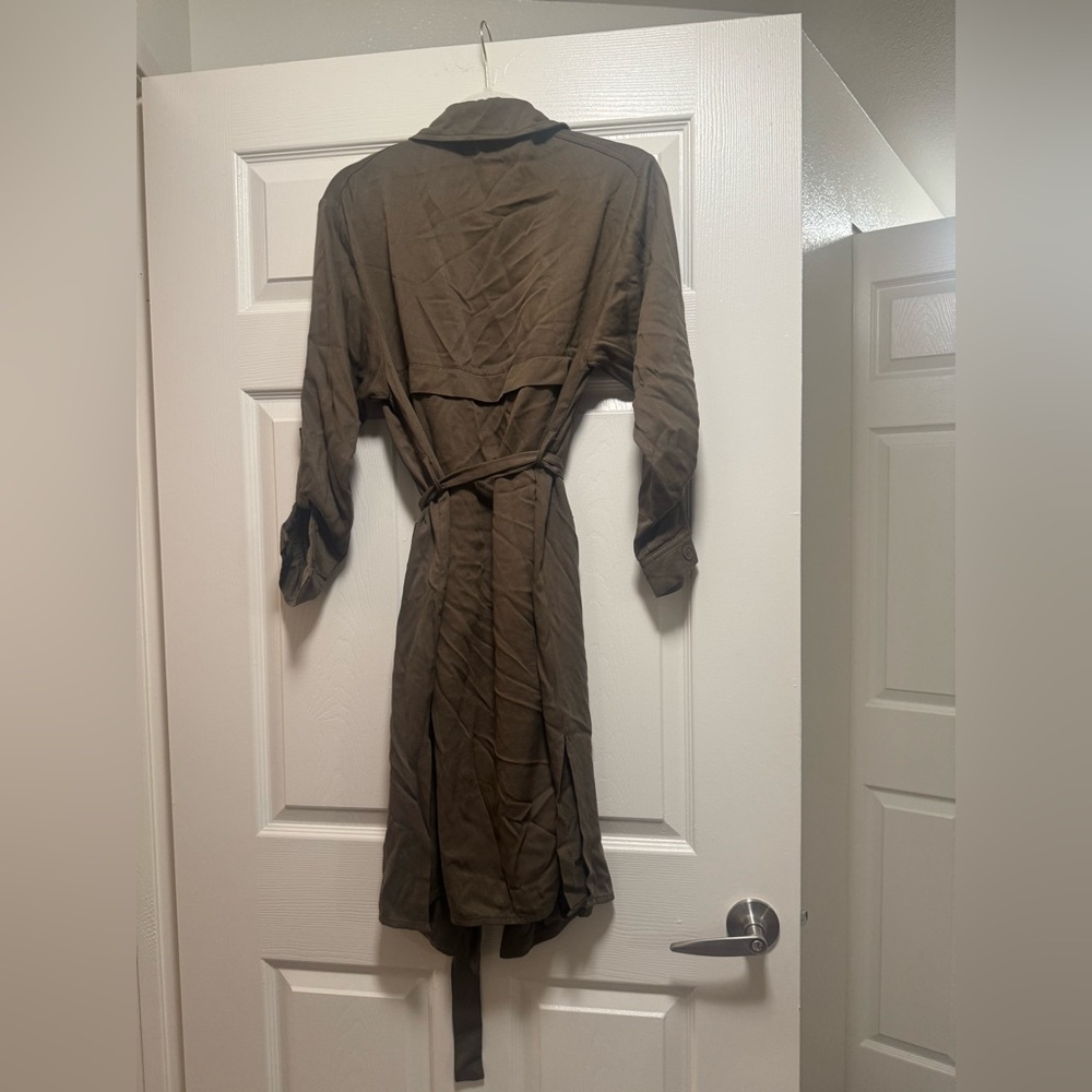 Carly Jean Los Angeles Olive Green Trench - Picture 6 of 10